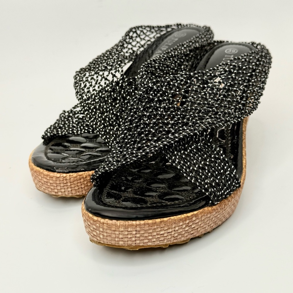 Black Tulipano Mesh Wedges – Womens Size 9
